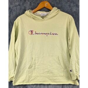 Champion Men's Yellow Cotton Blend Long Sleeve Pullover Hoodie Size 2XL